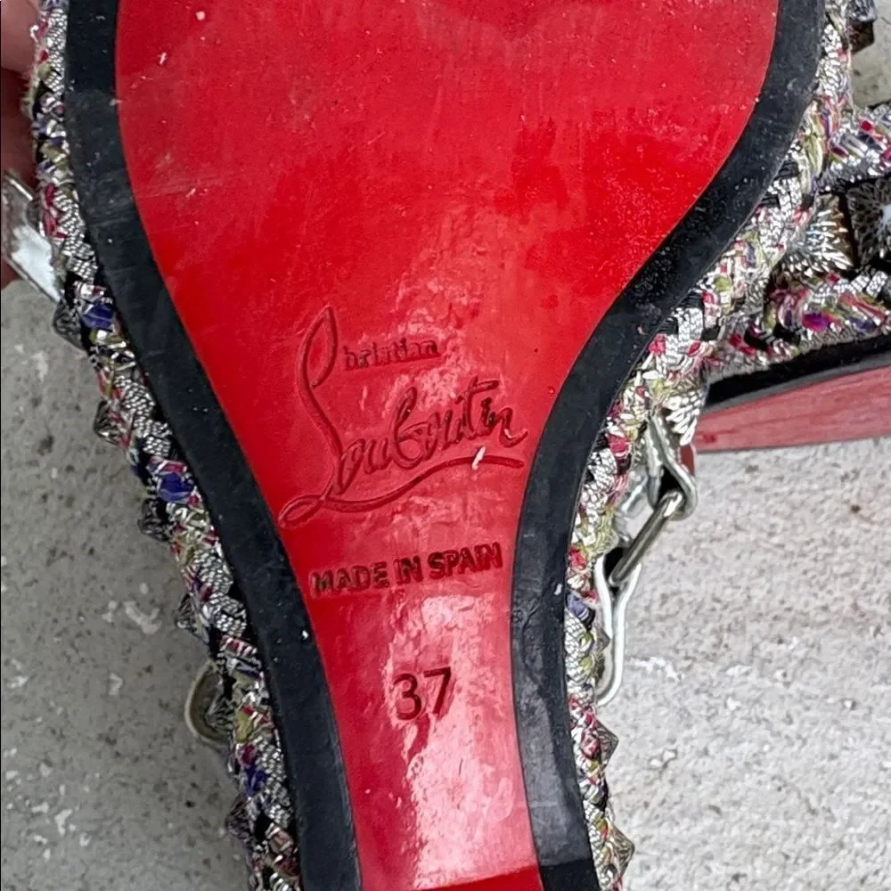 Christian Louboutin Pira Ryad 110 silver sequin platforms